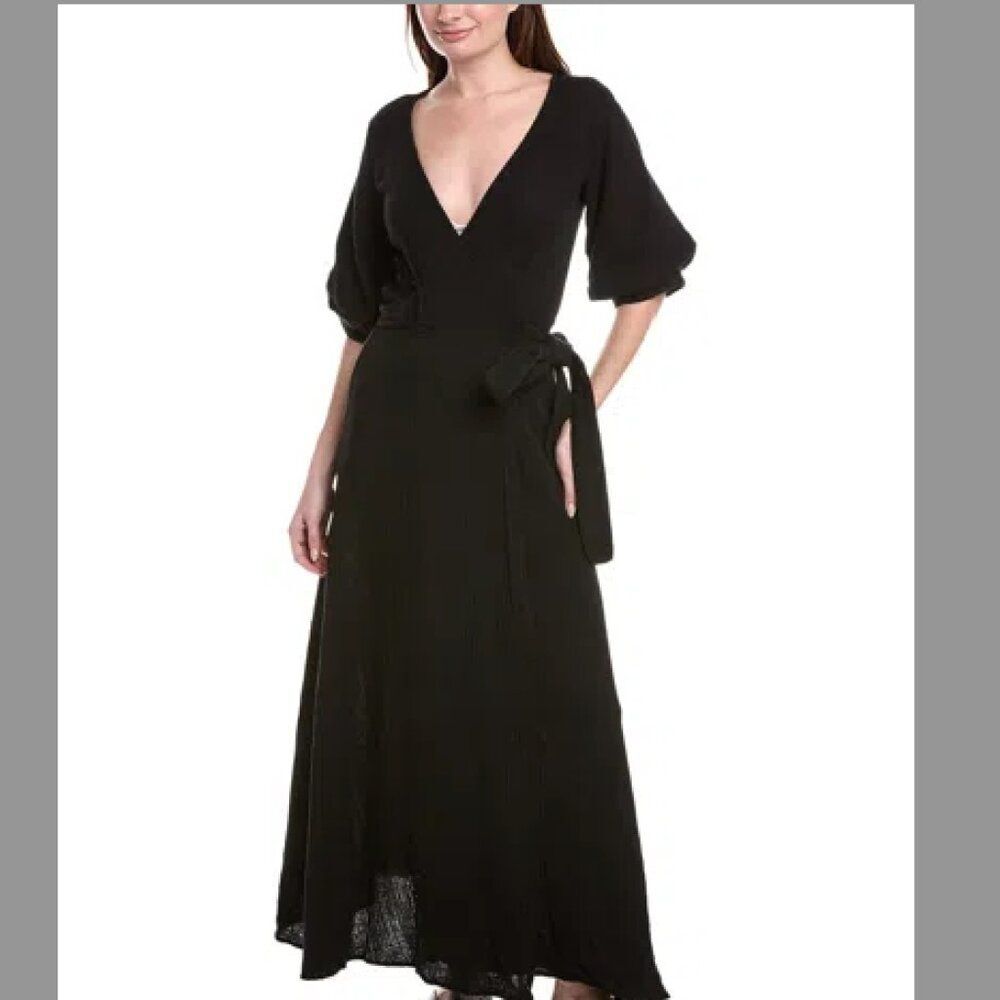 NWT 9 Seed Condessa Maxi Wrap Dress XS S Long Cotton Gauze Boho Witch Goth Femme